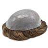 Toupee For Men Full Poly Skin Hair Replacement For Men Human Hair Mens Toupee Hairpiece System For Men8"X10"#22R Light Blonde-90% Light Density view 4