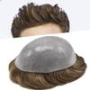 Toupee For Men Full Poly Skin Hair Replacement For Men Human Hair Mens Toupee Hairpiece System For Men8"X10"#2020 Light Ash Blonde with-120% Medium Light to Medium Density view 1