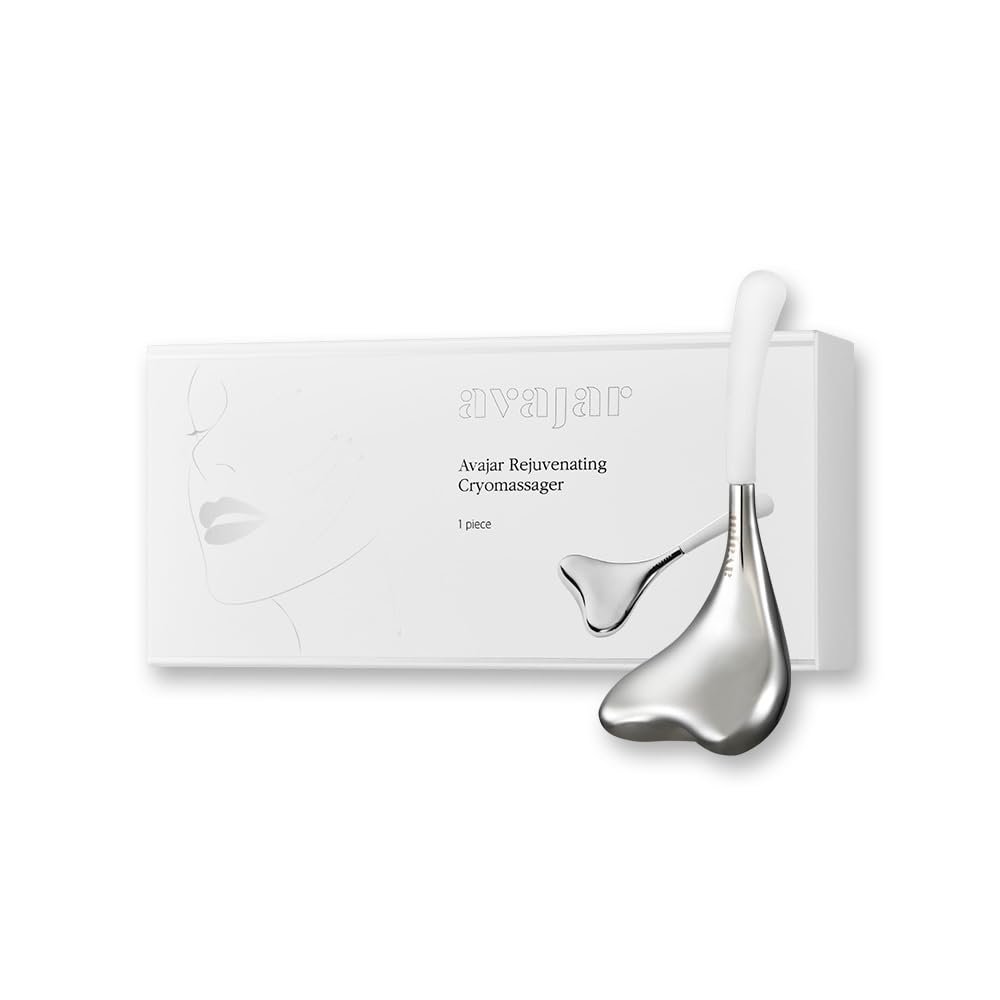 Avajar Cryostick - Korean Skin Care Products I Stainless Steel Gua Sha Facial Tools for Self Care I Double Chin Reducer I Face Massager I Face Slimmer l Facial Cooling Rollers l Puffiness & Lymphatic