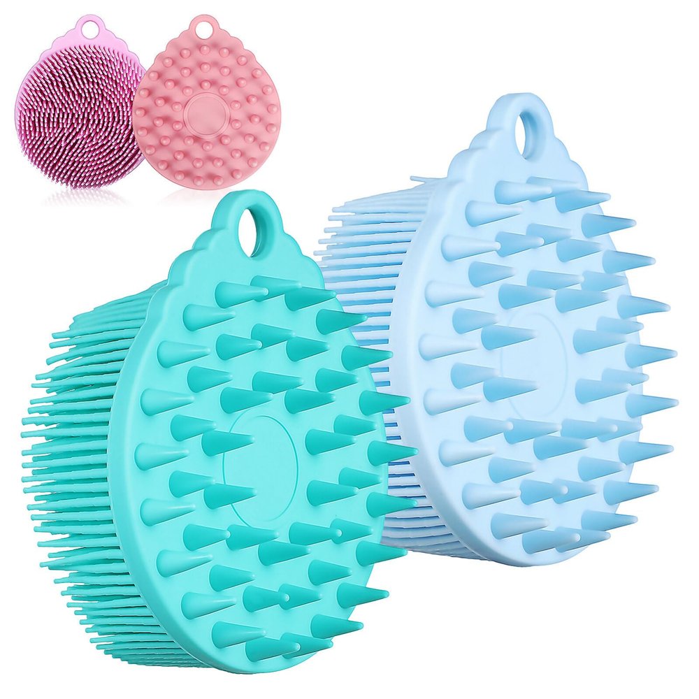 4 Pcs Shower Scrubber for Body Bath Brush Silicon Body Wash Brush Shower Silicone Wash Scrubber Bath Silicone Scrubber Shower Scrubber