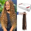 Highlight Deep Wave Bulk Hair Human Braiding Hair for Boho Braids Wet And Wavy Curly No Weft (18 Inch-100G, P2/30) view 1