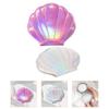 FRCOLOR 2pcs Portable Seashell Shaped Makeup Mirror Double-Sided Compact Travel Mirror for Purse Lightweight and Cute Design for Makeup The Go view 3