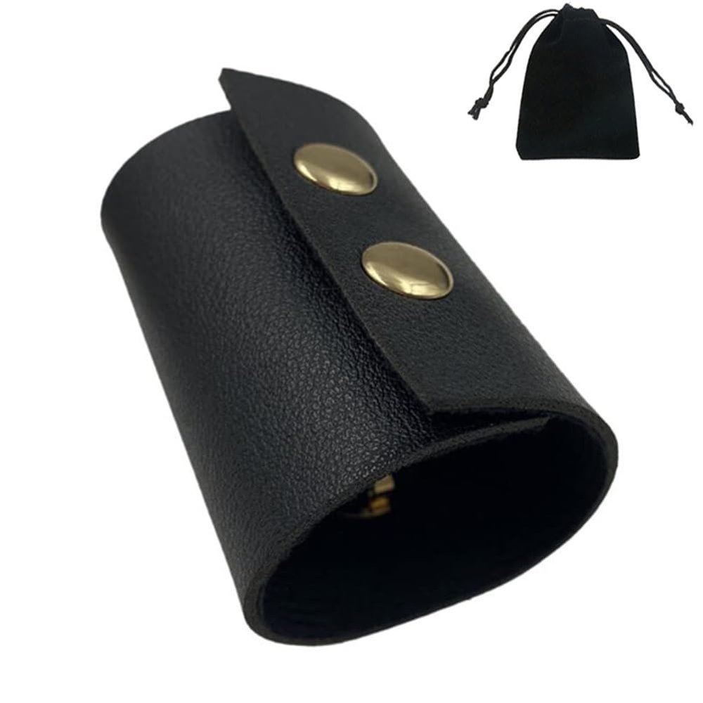 Black Leather Hair Ties Leather Hair Cuff Leather Ponytail Holder Leather Hair Wrap For Motorcycle Riding Ponytail Wraps For Long Hair