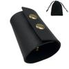 Black Leather Hair Ties Leather Hair Cuff Leather Ponytail Holder Leather Hair Wrap For Motorcycle Riding Ponytail Wraps For Long Hair view 1