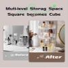 360 Rotating Makeup Organizer for Vanity, Cosmetic Display Case, 3 Tire Large Capacity Cosmetic Storage Shelf, Beauty Organizer for Skincare, Perfume, Sundries, and Makeup Display (Amber) view 2