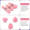 3 Pcs Sponges for Makeup Foundation Sponge Makeup Blending Sponge with Handle Makeup Facial Sponges Cosmetics Puff Sponge Wet and Dry Make Up Applicator Professional Concealer Face Brush view 3