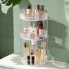 360 Rotating Makeup Organizer for Vanity, Cosmetic Display Case, 3 Tire Large Capacity Cosmetic Storage Shelf, Beauty Organizer for Skincare, Perfume, Sundries, and Makeup Display (Transparent) view 1