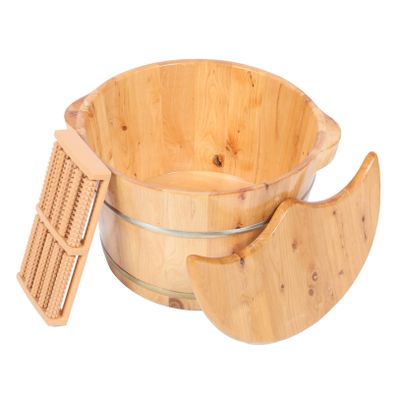Beavorty 1set Wooden Foot Bath Lid and Soaking Tub for Relaxation Suitable for Feet Care and Fatigue Relief Premium Cedar Material for Home Use