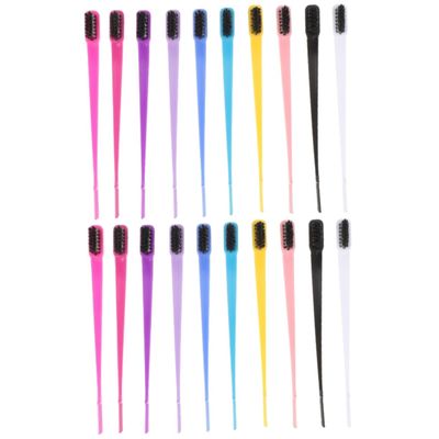 Beavorty 20pcs Eyebrow Brush Comb Kit Double-ended Makeup Brush for Shaping Eyelash Comb Hair Grooming Tool Bristle Material