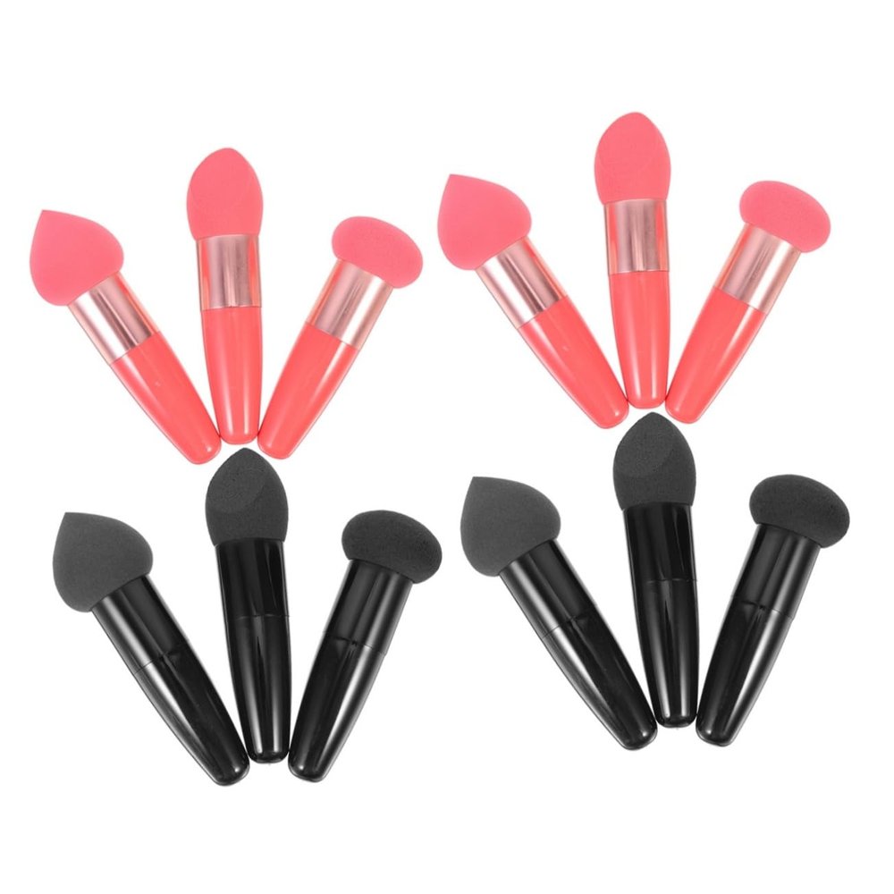 Beavorty 12pcs Portable Makeup Sponges Makeup Tools Foundation Sponge Brush Wet Dry