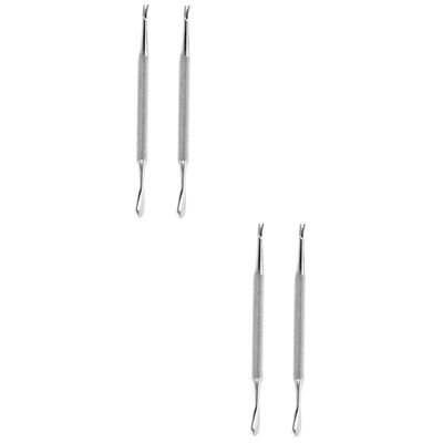 Beavorty 4pcs Stainless Steel Cuticle Remover Dead Skin Pusher Trimmer Nail Tool for Professional Manicure Pedicure Shaped Design for Easy Cuticle Care