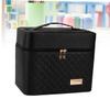 FOMIYES 2layer Cosmetic Organizer Bag Makeup Box Case Portable Travel Makeup Organizer Scratch Resistant Expandable Space view 2