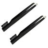 2 Tweezer & Brush Combo Grooming Tool for Men & Women - Tweezing Eyebrows DIY Professional Makeup Artists Travel Purse Makeup Bag Essential 2 in 1 tweezers  Tweezer on One End, Brush on Other End view 1