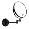 inBEKEA 8 Inch Wall Mounted Makeup Mirror 1X/10X Magnifying, Double Sided 360 Swivel Extendable Shaving Cosmetic Mirror Round Vanity Mirror for Bathroom Hotels, Black view 1