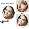 inBEKEA 8 Inch Wall Mounted Makeup Mirror 1X/10X Magnifying, Double Sided 360 Swivel Extendable Shaving Cosmetic Mirror Round Vanity Mirror for Bathroom Hotels, Black view 2