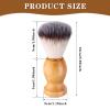 7Pcs Men Shaving Brush Wood Handle, Professional Salon Tools Hand Crafted Shaving Brush Wood Handle Shave Brushes Handmade Nylon Hair Brush for Men view 2
