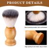 7Pcs Men Shaving Brush Wood Handle, Professional Salon Tools Hand Crafted Shaving Brush Wood Handle Shave Brushes Handmade Nylon Hair Brush for Men view 3