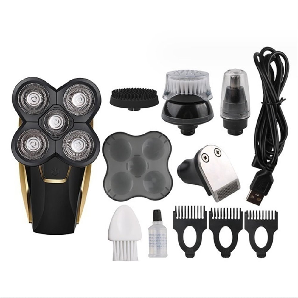 Head Shavers for Bald Men, 5 In 1 Electric Head Shaver For Bald Men 5D Floating Cutter Beard Trimmer Waterproof Shaving USB Cordless Charging