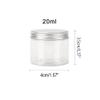 10Pcs Empty Clear PET Bottles with Screw Aluminum Cap 20ml Mini Container Jars Refillable Plastic Box for Essential Oil Powders Cream Ointments Makeup Sample - 40x35mm view 2