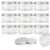 10Pcs Empty Clear PET Bottles with Screw Aluminum Cap 80ml Mini Container Jars Refillable Plastic Box for Essential Oil Powders Cream Ointments Makeup Sample - 68x38mm view 1