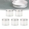 5Pcs Empty Clear PET Bottles with Screw Aluminum Cap 25ml Mini Container Jars Refillable Plastic Box for Essential Oil Powders Cream Ointments Makeup Sample - 40x37mm view 1