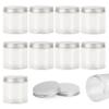 10Pcs Empty Clear PET Bottles with Screw Aluminum Cap 80ml Mini Container Jars Refillable Plastic Box for Essential Oil Powders Cream Ointments Makeup Sample - 50x60mm view 1