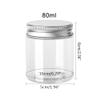 10Pcs Empty Clear PET Bottles with Screw Aluminum Cap 80ml Mini Container Jars Refillable Plastic Box for Essential Oil Powders Cream Ointments Makeup Sample - 50x60mm view 2