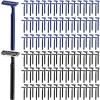 Lasnten 400 Pcs Disposable Razors Bulk Individually Wrapped Twin Blade Razors with Clear Safety Cap Stainless Steel for Women Men Hotel Shelter Homeless Nursing Home(Black, Blue) view 1
