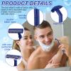 Lasnten 400 Pcs Disposable Razors Bulk Individually Wrapped Twin Blade Razors with Clear Safety Cap Stainless Steel for Women Men Hotel Shelter Homeless Nursing Home(Black, Blue) view 3