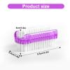 2pcs Two Sided Nail Scrubber Brush, Multifunction Fingernail Cleaning Brush Portable Nail Brush Cleaner for Cleaning Cuticles Fingernails Toes (White, Purple) view 2