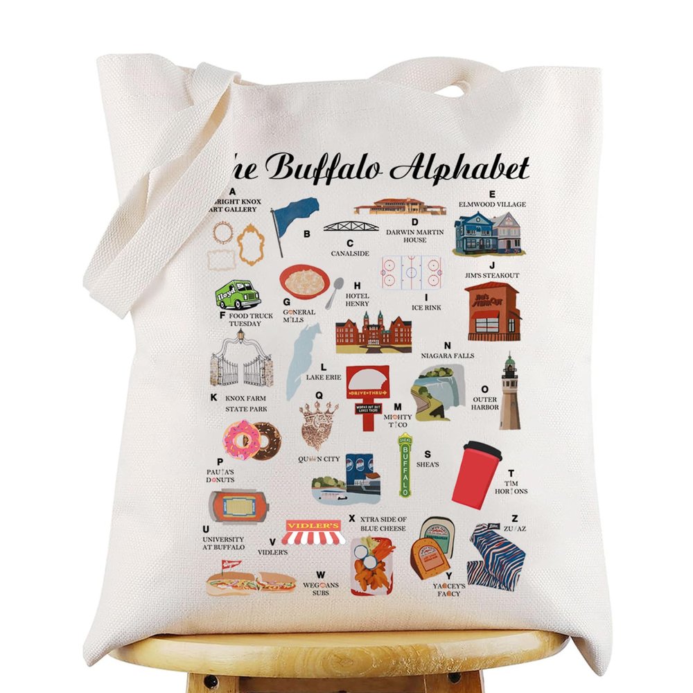 G2TUP New York City Travel Bag Buffalo Alphabet Tote Bag New York Souvenir Gift for NY Travel Lover (Buffalo Tote Bag)