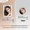 FASCINATE 5000mAh Rechargeable Wall Mounted Makeup Mirror, 8.7" Double Sided Touch Switch 1X 20X Rectangle Wall Mounted Magnifying Mirror with Light, 3 Color Setting, Extended Arm 360 Foldable Chrome view 3
