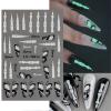 Halloween Nail Stickers Glow in The Dark Fluorescent Design Nail Stickers Self Adhesive DIY Nail Arts Tips for Women's Nail Arts Nail Glitters for Acrylic Nails (White, One Size) view 2