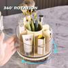360 Rotating Makeup Organizer, Makeup Brush Holder, Cosmetic Display Case, Lipstick Organizer for Vanity Desk Bathroom Countertop (Orange) view 3