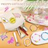 58 Pcs Preppy Makeup Bag Set Aesthetic Cosmetic Bag Travel Makeup Pouch Toiletry Bag 7 Heishi Surfer Bracelets with 50 Cute Stickers for Women Girls Teens Gifts view 3