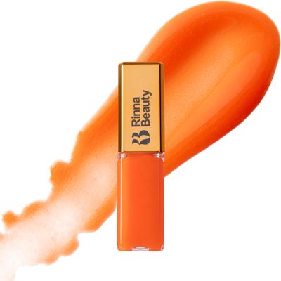Rinna Beauty Larger Than Life Lip Plumping Oil - Sunset - Moisturizes & Hydrates Lips - Natural Plumping Over Time - Vegan, Cruelty-Free, & Paraben-Free 0.3 Fl Oz