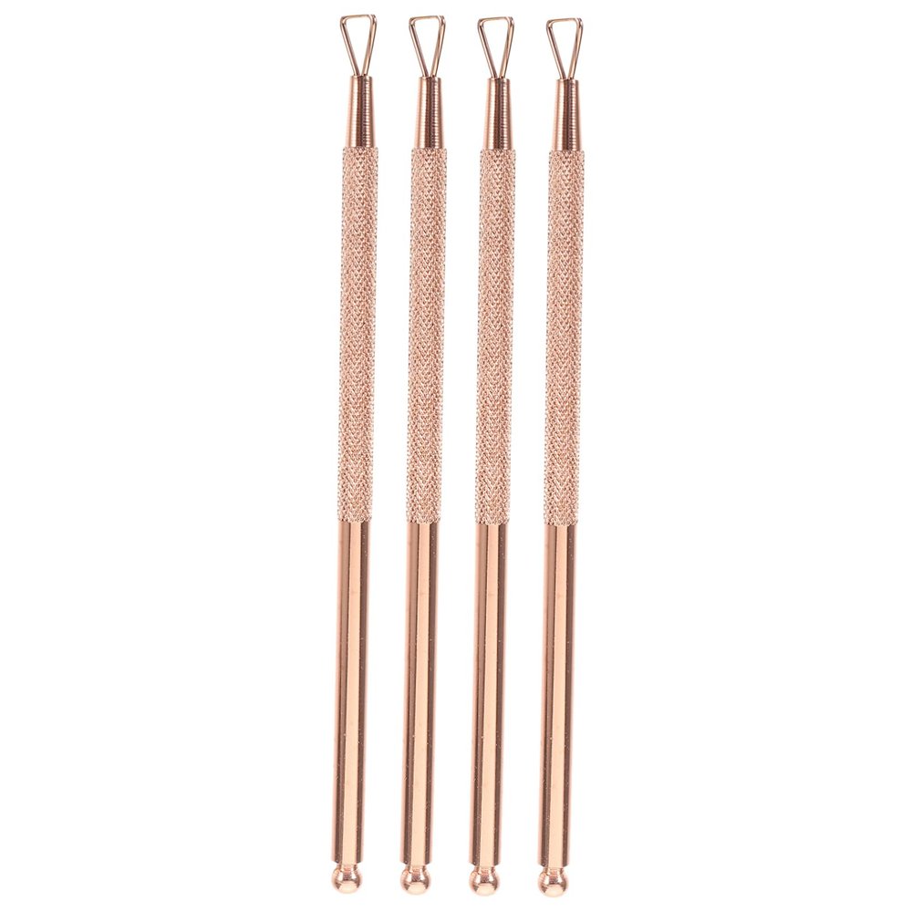 MERRYHAPY 4-piece Triangle Cuticle Pusher Set Stainless Steel Nail Art Pusher Tool Ergonomic Handle for Gel Removal