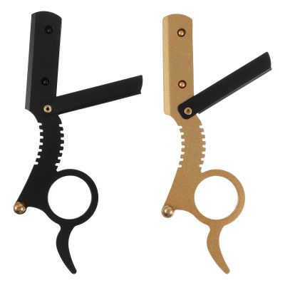 2pcs Straight Edge Razor Men Razor Eyebrow Men Finger Manual Straight Beard Beard Shaver for Metal Shaving Barber
