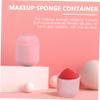 Beaupretty 3pcs Portable Silicone Makeup Sponge Drying Holder Travel Case for Cosmetics Puff Shockproof and Ventilated Design Keeps Sponges view 2