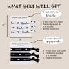 Funky Junque Bachelorette Hair Ties 6-Pack: 1 Bride Tribe Hair Tie (White) & 5 Squad Hair Ties (Black) view 2