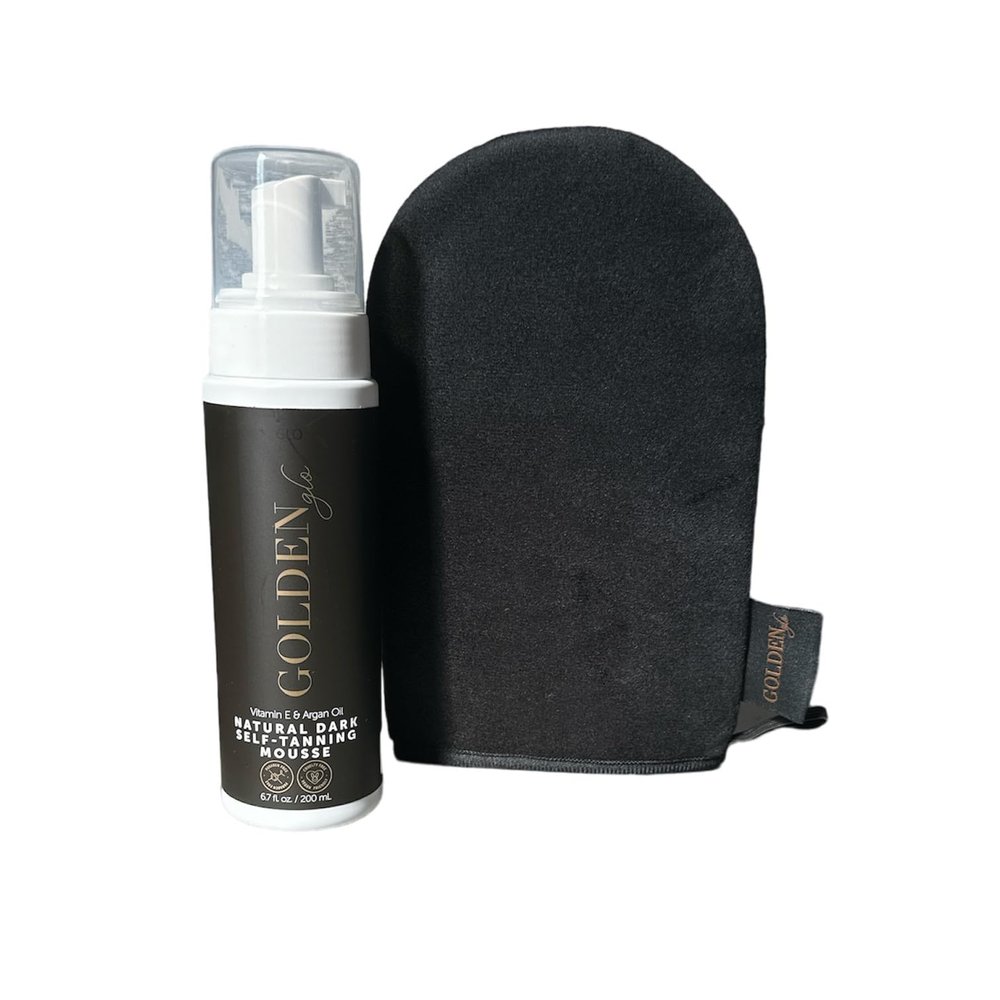 Golden glo Natural Dark Self-tanning Mousse & Perfect 10 Blending Mitt