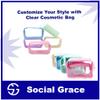 Clear Nylon Cosmetic Bag - Clear Nylon Pouch Cosmetic Pouch - Makeup Bag- Nylon Pouch Patches -Clear Travel Bag Small Mint view 2