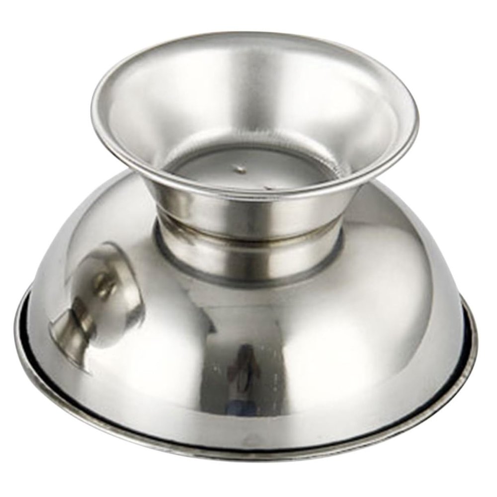 Beavorty 2pcs Shaving Bowl Footed Base Men's Shave Tool Stainless Steel Shaving Mug Family Use