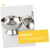Beavorty 2pcs Shaving Bowl Footed Base Men's Shave Tool Stainless Steel Shaving Mug Family Use view 3