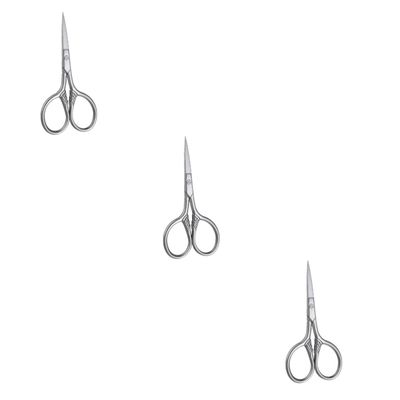 Beavorty 3pcs Stainless Steel Beard Scissors for Men Trimming Shears for Facial Hair Precision Grooming Tool Silver Finish