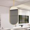 Modern Mirror for Ceiling Mounted, Suspended Bathroom Vanity Mirror Wall Makeup Mirrors, Oval Ceiling Hanging Mirror for Living Room, Gold Shaving Mirrors (Size : 50cmx60cm) view 1