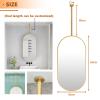 Modern Mirror for Ceiling Mounted, Suspended Bathroom Vanity Mirror Wall Makeup Mirrors, Oval Ceiling Hanging Mirror for Living Room, Gold Shaving Mirrors (Size : 50cmx60cm) view 2