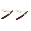 Beavorty 2pcs Wooden Handle Straight for Men Manual Shaver for Barber Shops and Salons Vintage Design Easy Open Guard Portable Hair Shaping Tool view 1