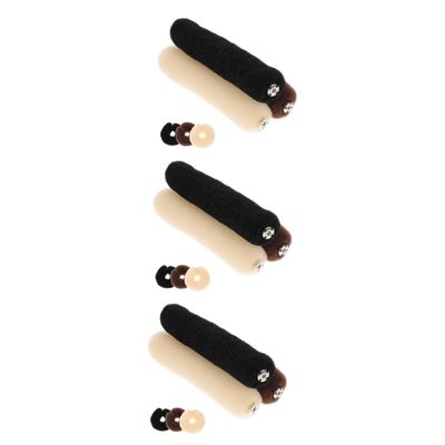 Beavorty 9pcs Portable Hair Bun Maker Wear-resistant Daily Use Hair Bun Tools for Easy Styling for Weddings Prom and Everyday Wear Comfortable Elastic Lengths