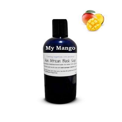 Aloe African Black Soap moisturizing liquid cleanser (My Mango, 8oz)